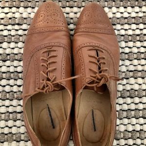J crew brown leather oxfords